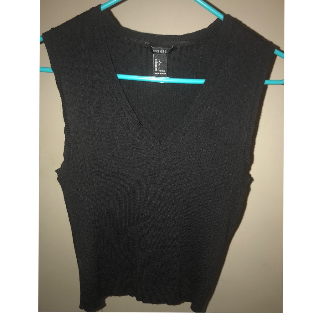 Forever 21 Black Vest Top